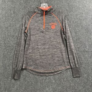Clemson Tigers Shirt Women's Medium Gray NCAA Football Quarter Zip Pullover